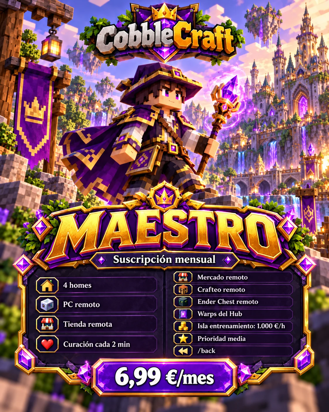 Imagen promocional oficial del rango Maestro: suscripción mensual y beneficios